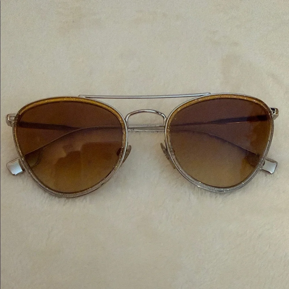 Burberry Aviator Silver/Glitter Tinted Sunglasses